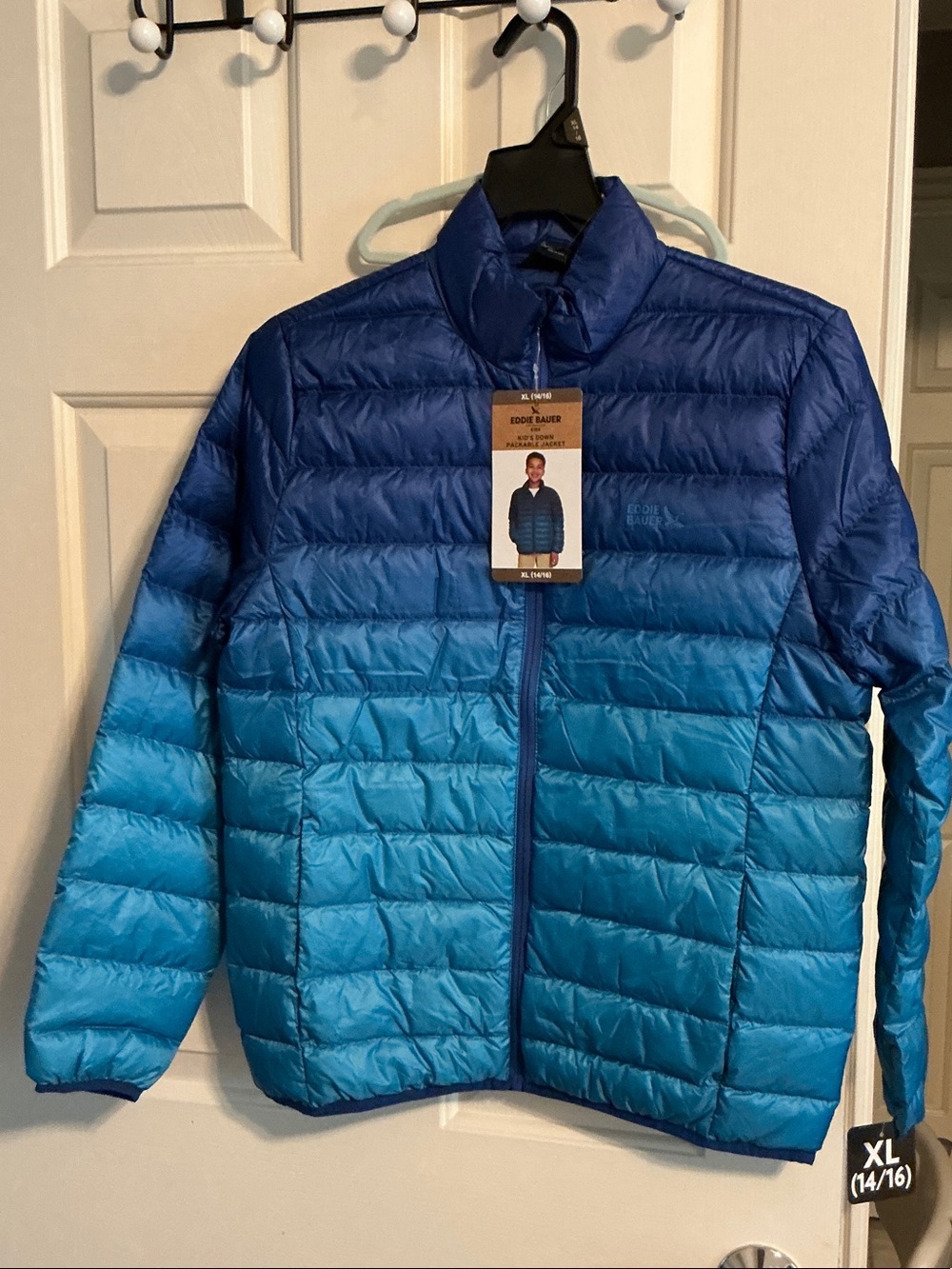 Eddie Bauer Blue Gradient Packable Down Puffer Jacket kids